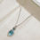 Thumbnail: Blue Glass Stone Silver Vintage Necklace
