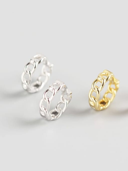 Thumbnail: Silver Geometric Minimalist Huggies Earrings