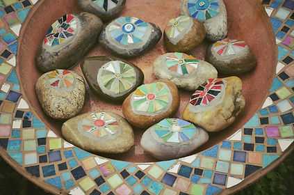 Stones on Mosaic Bowl