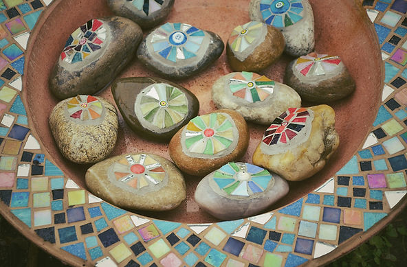 Stones on Mosaic Bowl