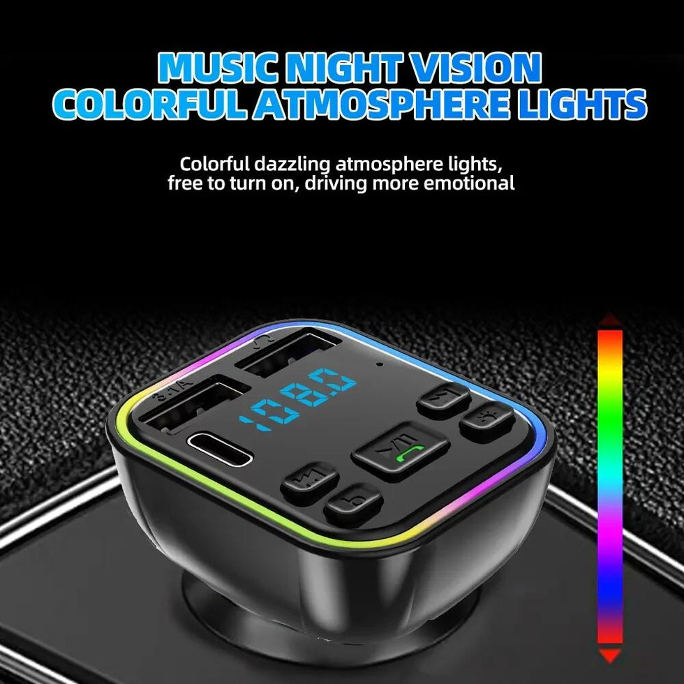 FM Transmitter Bluetooth 5.3 - KFZ Radio Adapter mit Freisprechen & 2x USB
