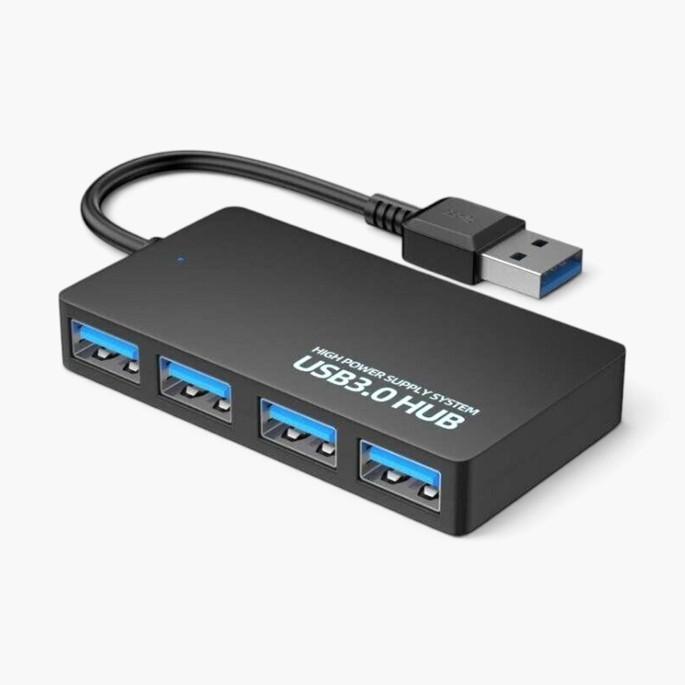 USB 3.0 Hub 4 Port Schwarz – mit/ohne Stromkabel