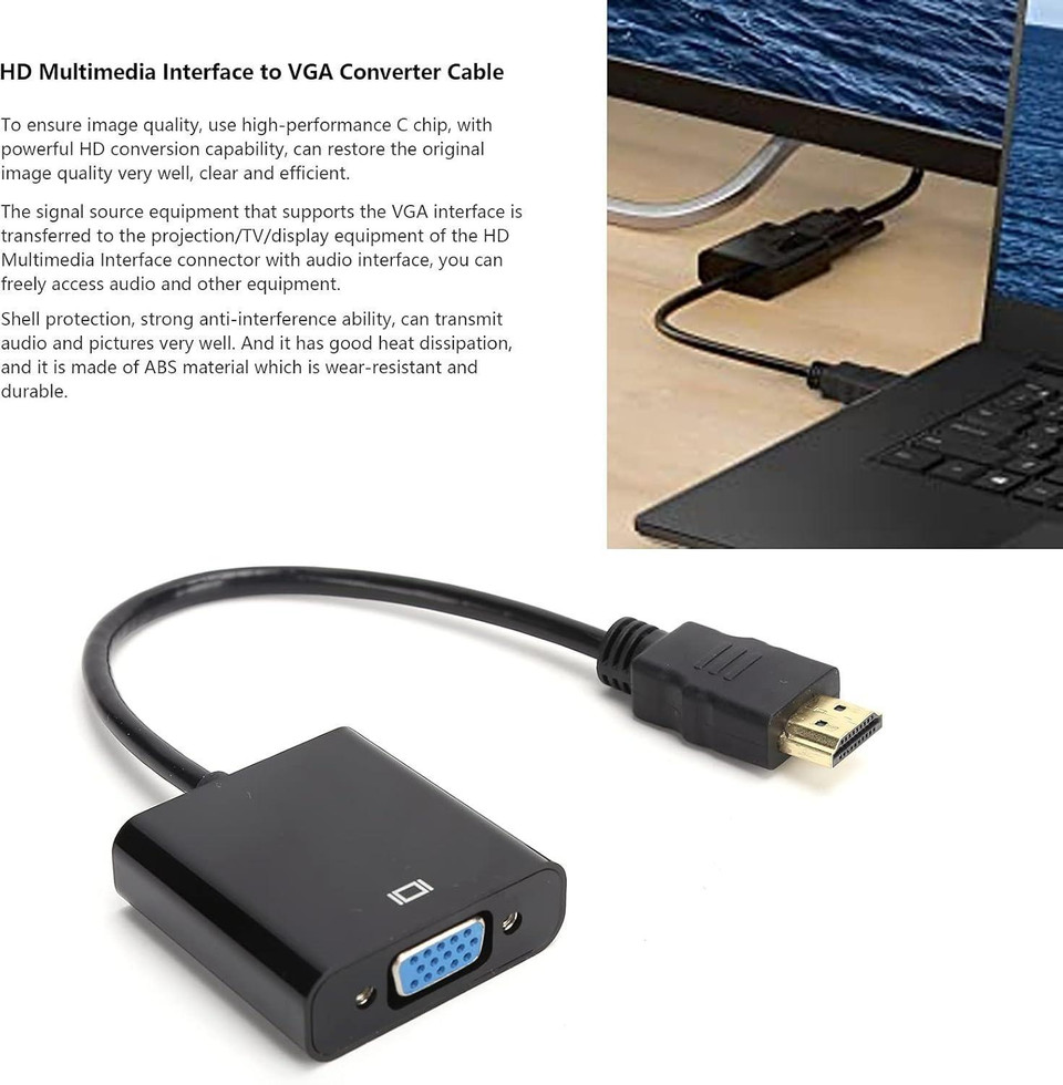 HDMI auf VGA Adapter – Full HD 1080p Konverter für Monitor & Beamer