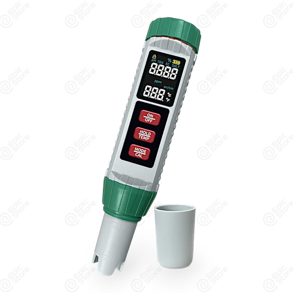 5-in-1 Wassertester Digital – pH, TDS, EC, Temperatur & Salzgehalt
