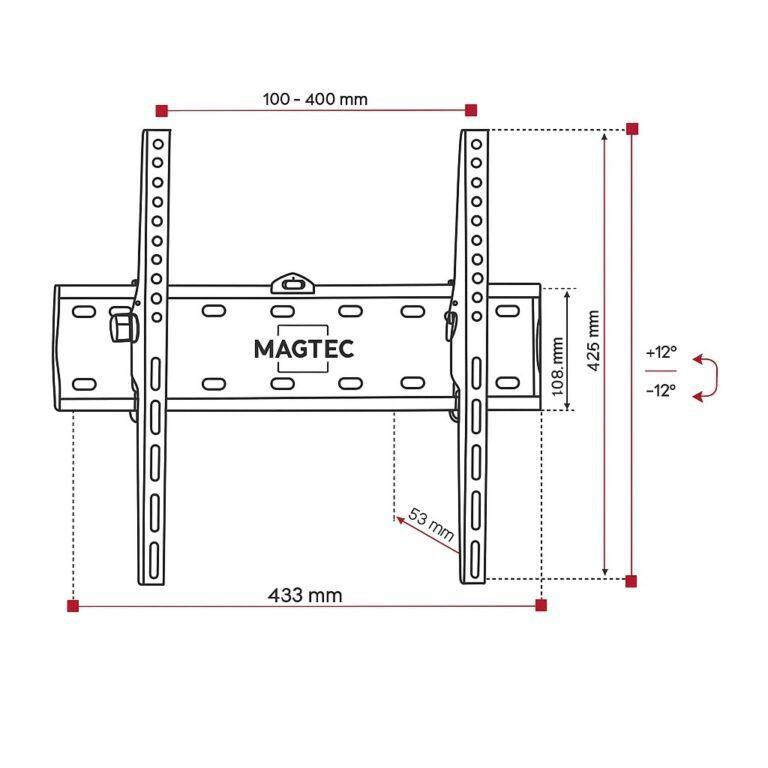 MAGTEC M02 TV-Wandhalterung – Slim, Neigbar, 32–55 Zoll