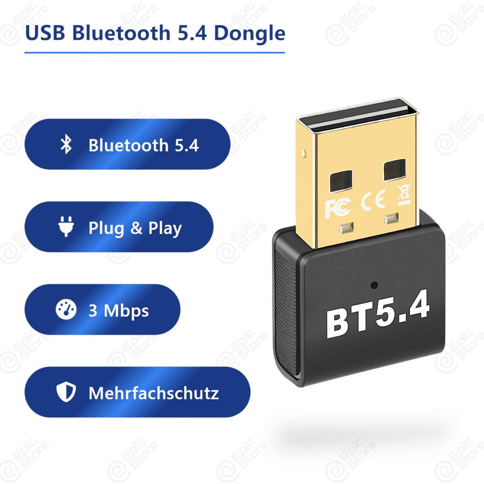 USB Bluetooth Adapter Dongle · Nano · BT 5.4 / 5.3 / 5.1 für PC & Laptop