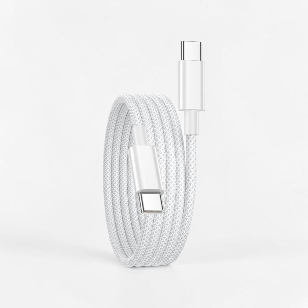 USB-C auf USB-C Ladekabel 1 m Weiß – 60W Schnellladen & Datenkabel