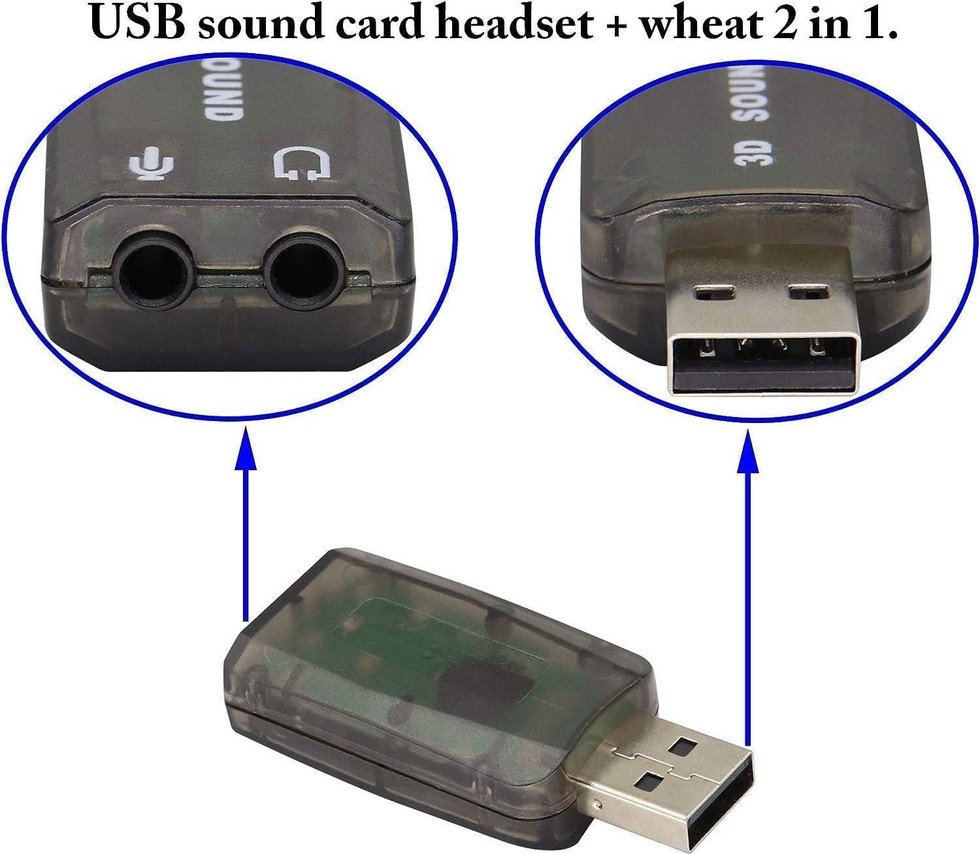 USB Soundkarte 5.1 – Externer 3D Audio-Adapter, Plug & Play für PC