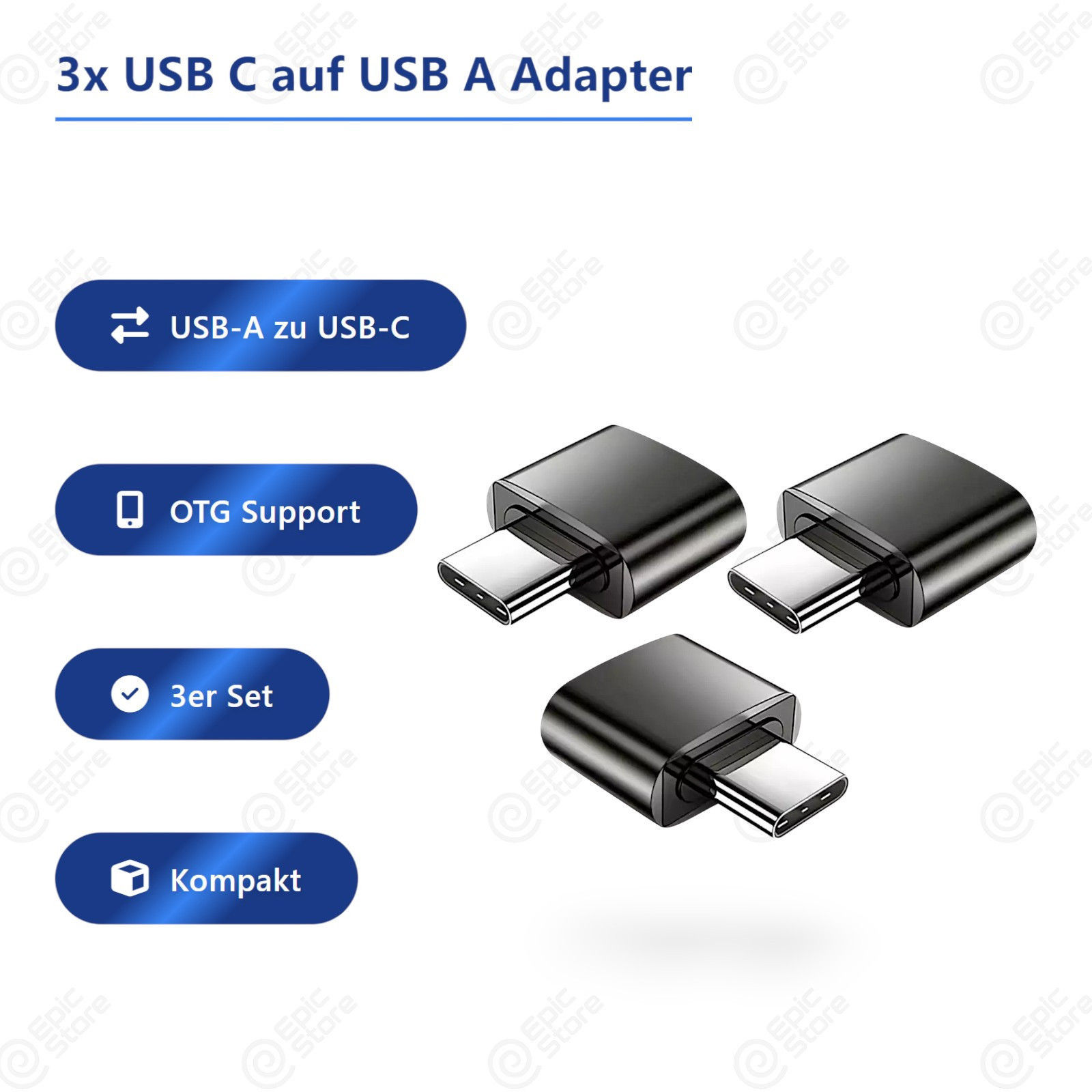 3x USB-C auf USB-A Adapter