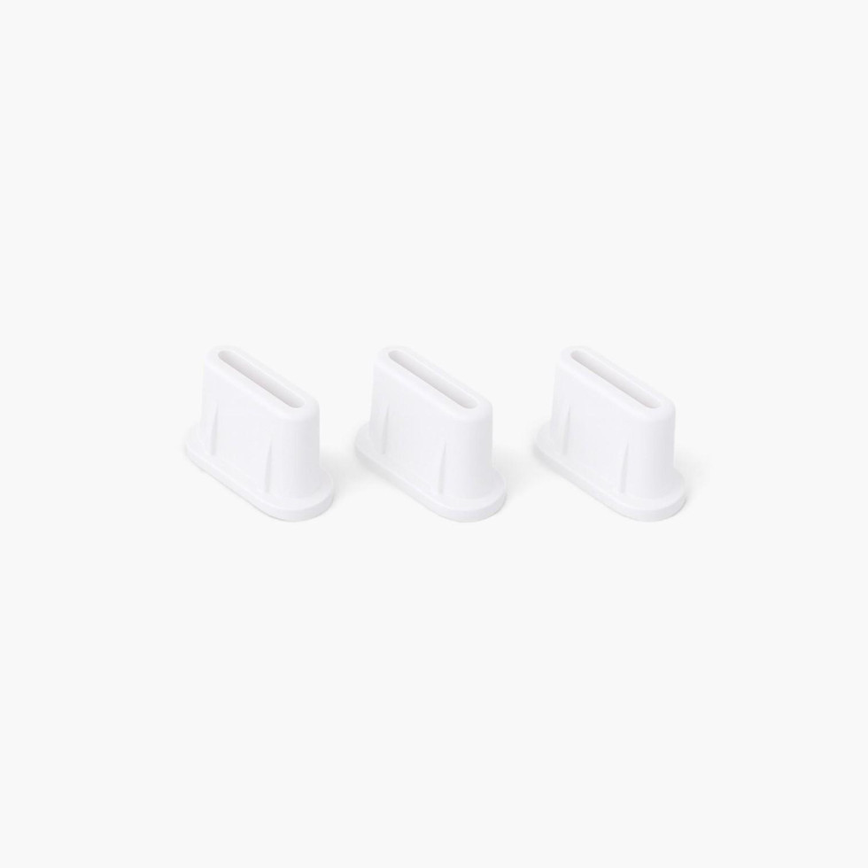 USB-C Staubschutz-Kappen Silikon (3er-Set) – Schwarz/Weiß