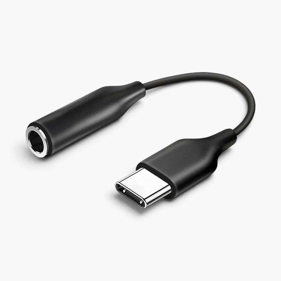 USB-C auf 3,5mm Klinke Audio-Adapter – Schwarz/Weiß