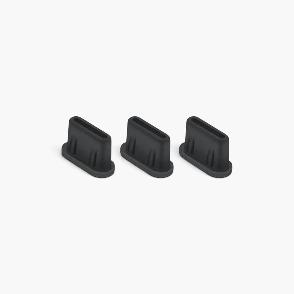 USB-C Staubschutz-Kappen Silikon (3er-Set) – Schwarz/Weiß