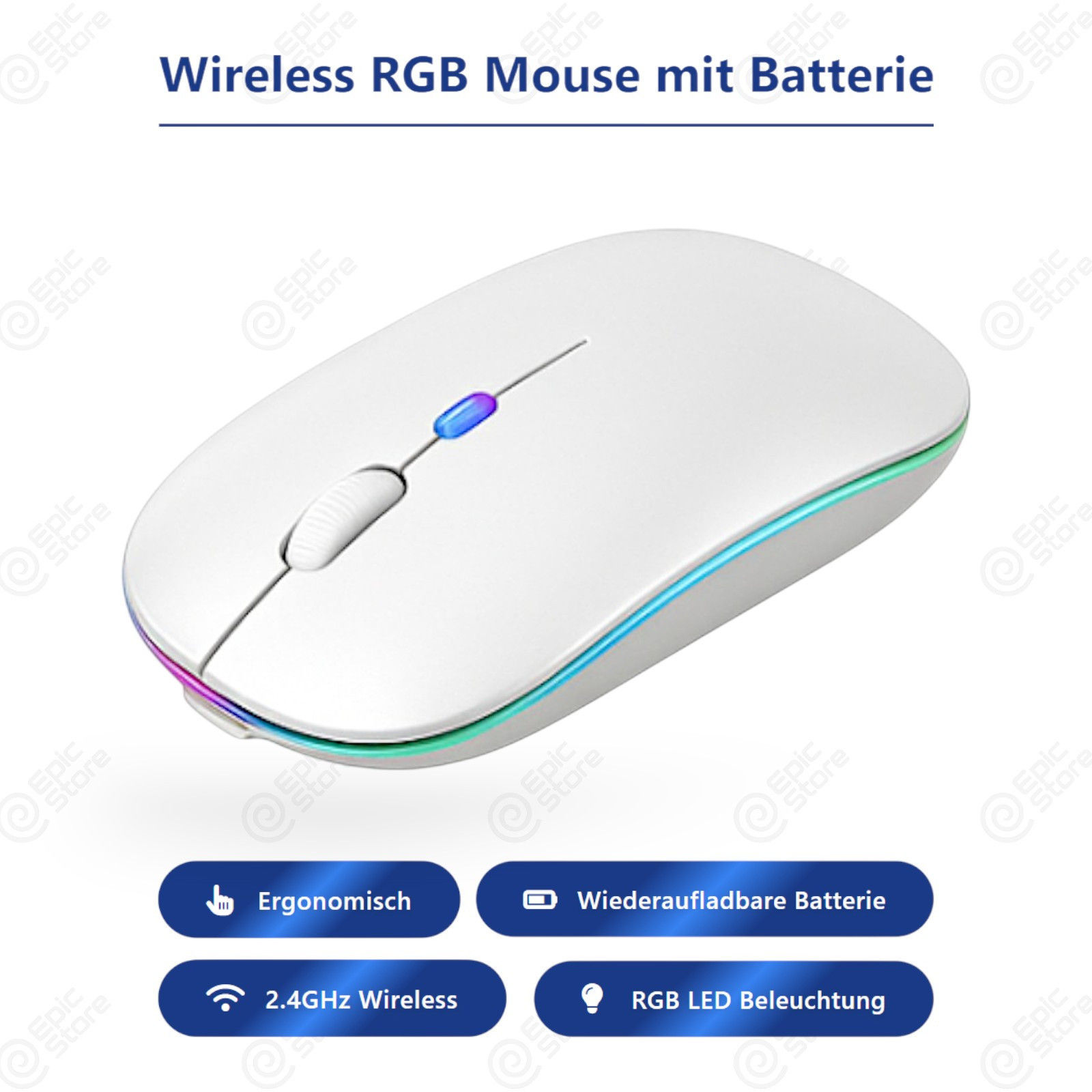 Wireless Maus mit LED und Batterie