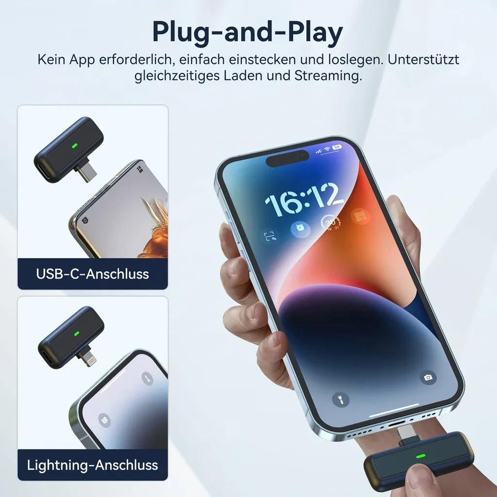 SX6 Dual Wireless Lavalier Mikrofon Set mit Ladebox