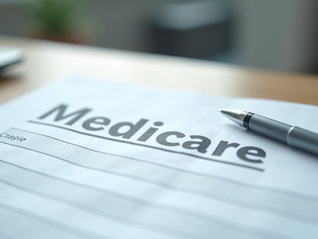 Medicare enrollment form ready to be filled out
