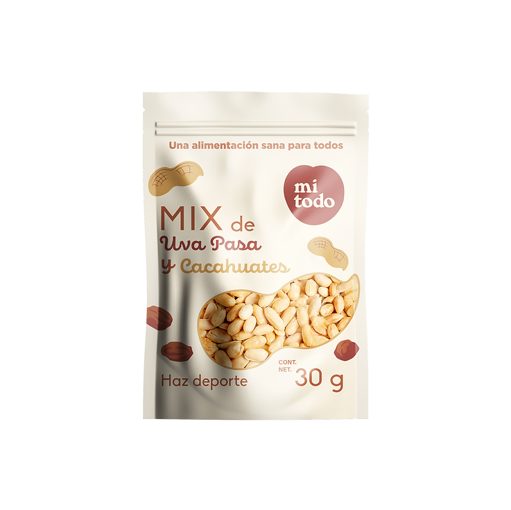 mix de uva pasa y cacahuate