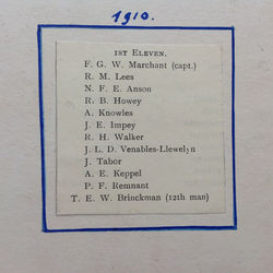 Cricket Eleven 1910