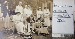 Francis home on leave August 13th-21st 1916