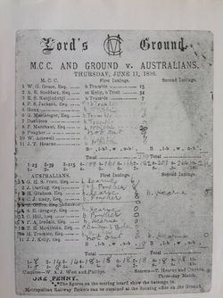 Frank Marchant MCC Score Card - Aust