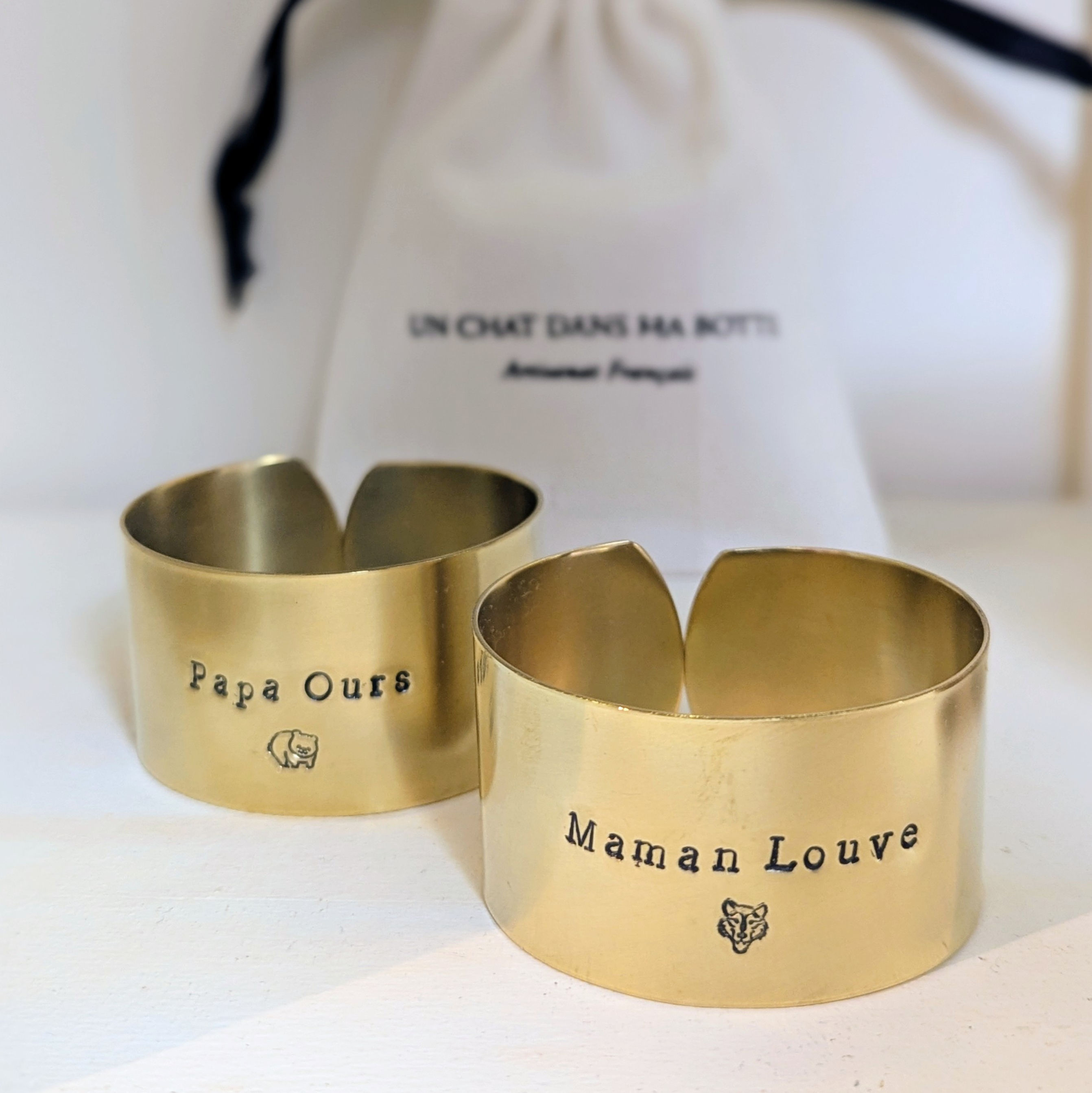 Rond de serviette Papa ours / Maman louve