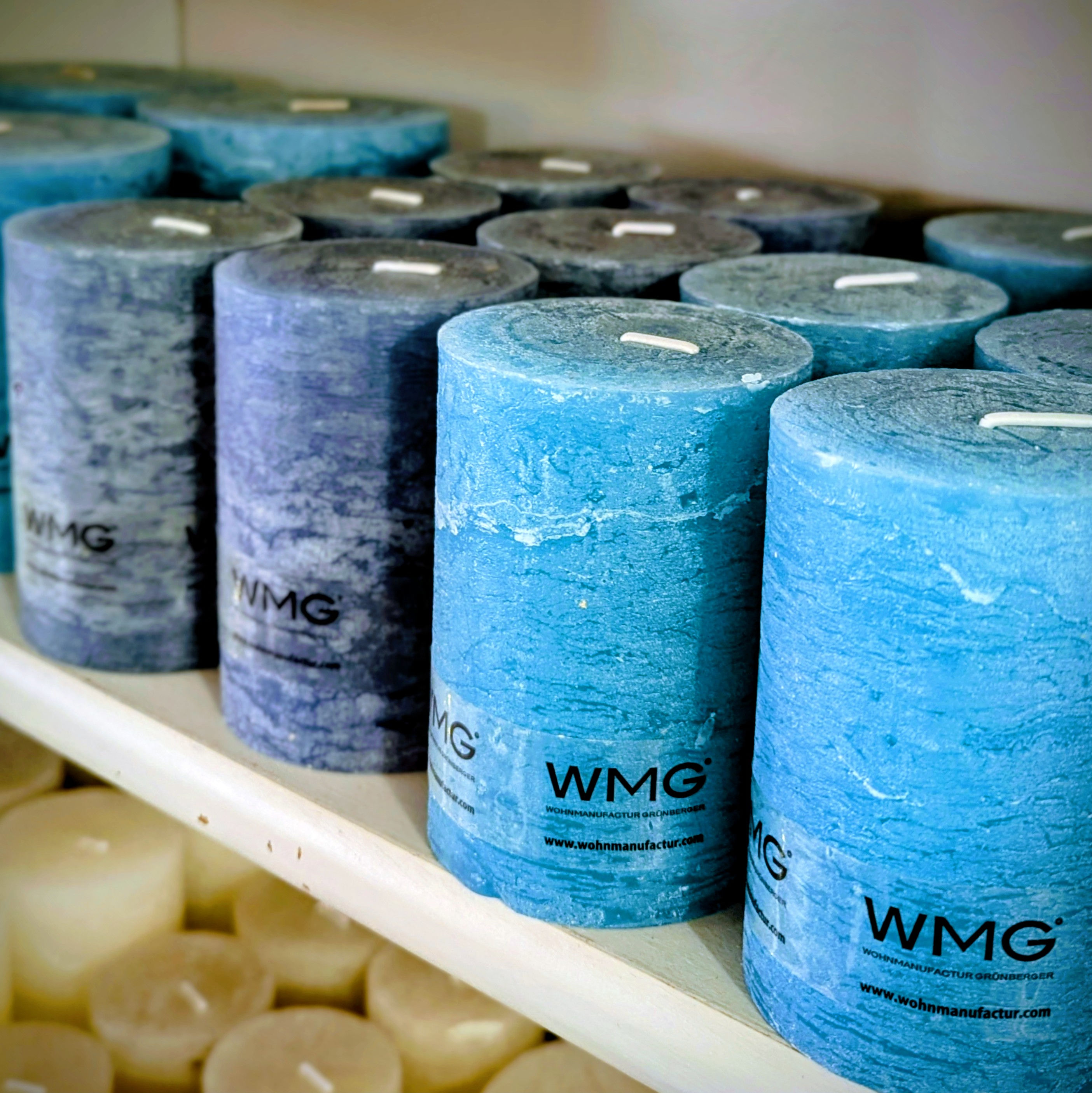 Bougie Rustique Bleu Lagon 10cm