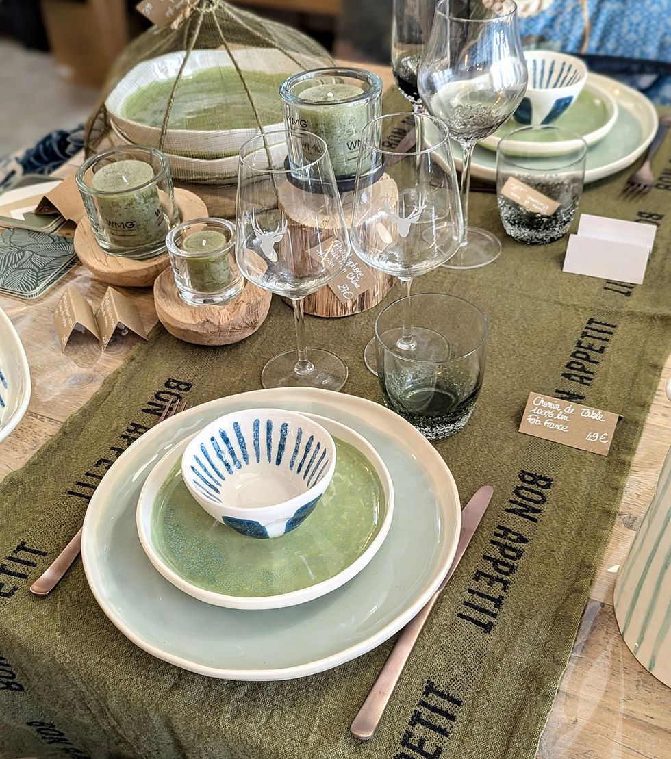 Miniature : Chemin de table Bon Appétit vert
