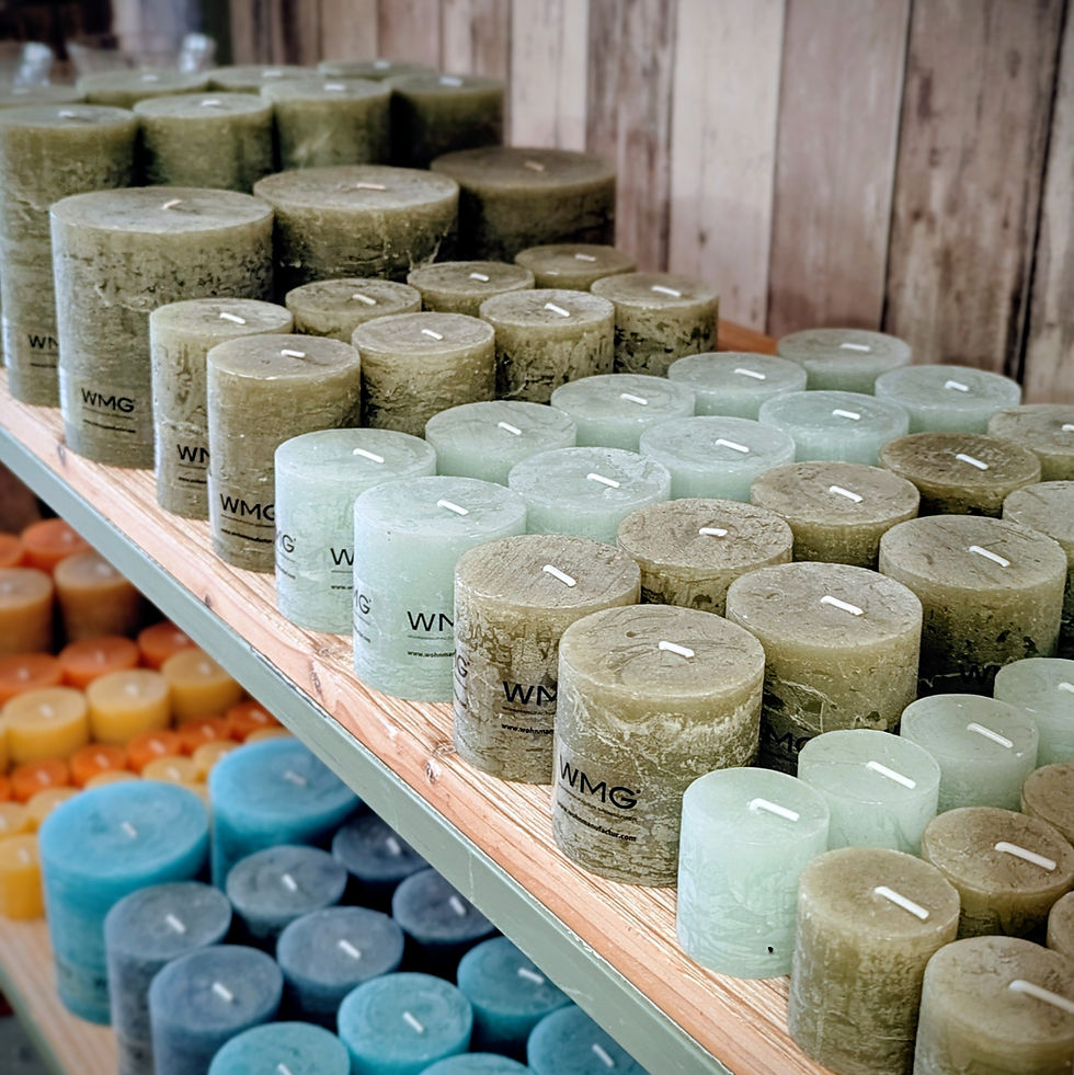 Miniature : Bougie rustique vert d'eau 6cm