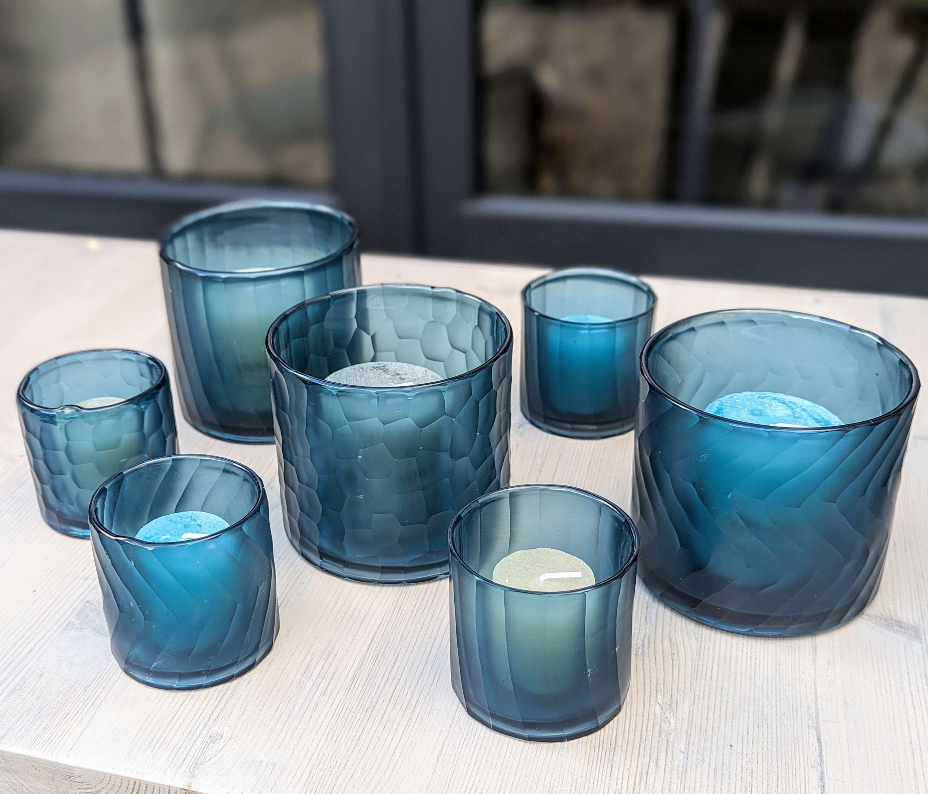 Petit photophore turquoise 