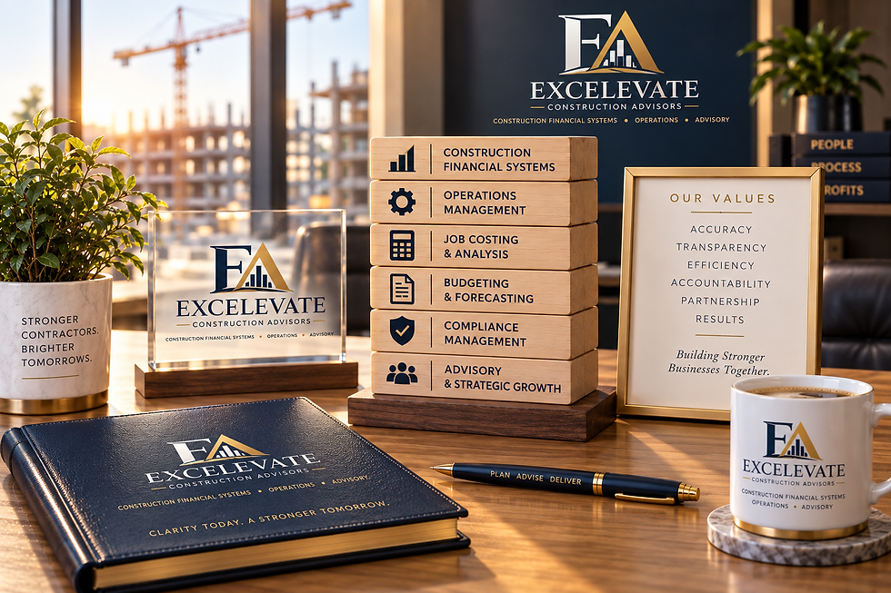 Excelevate Construction Advisors office display
