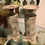 Thumbnail: Extra Large pair of vintage French cast metal candle holders 