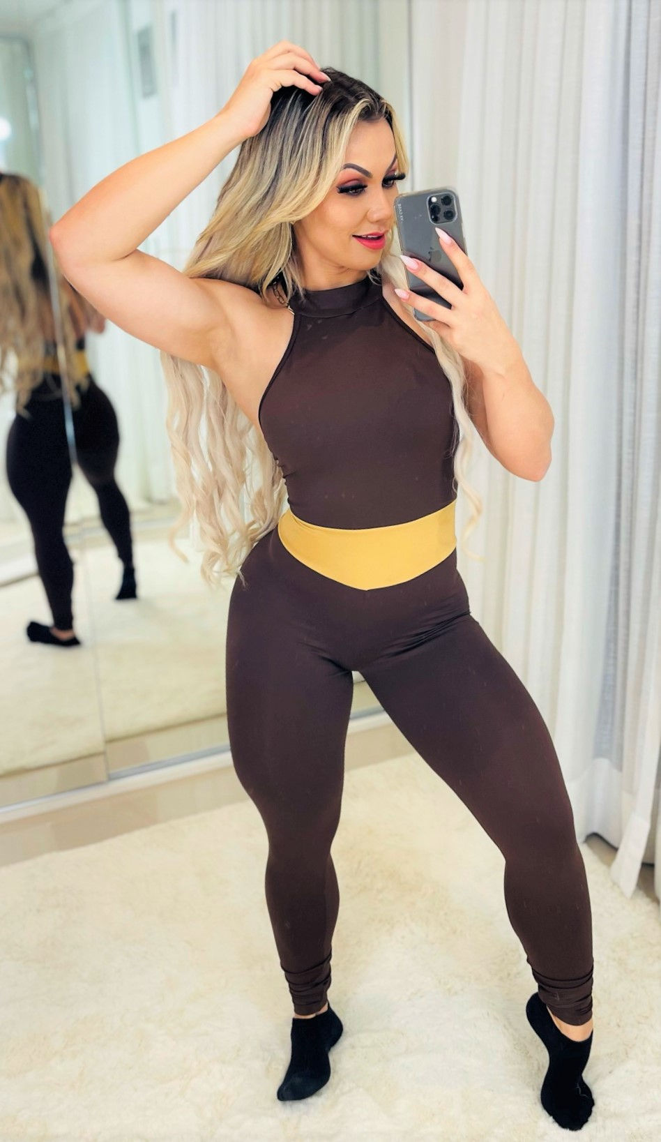 Miniatura: Macacão Sophia - Marron com det. Golden