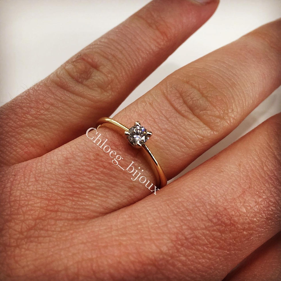 Thumbnail: Solitaire or jaune et diamant
