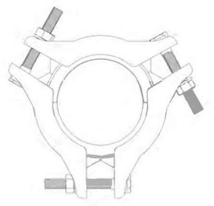 Technical drawing for Aquafitting 3 pieces collar.