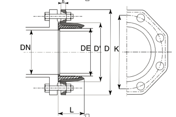 Technical drawing for Aquafitting Quick Adaptor for DI pipes.
