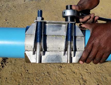 Tighten the nuts evenly with a wrench.