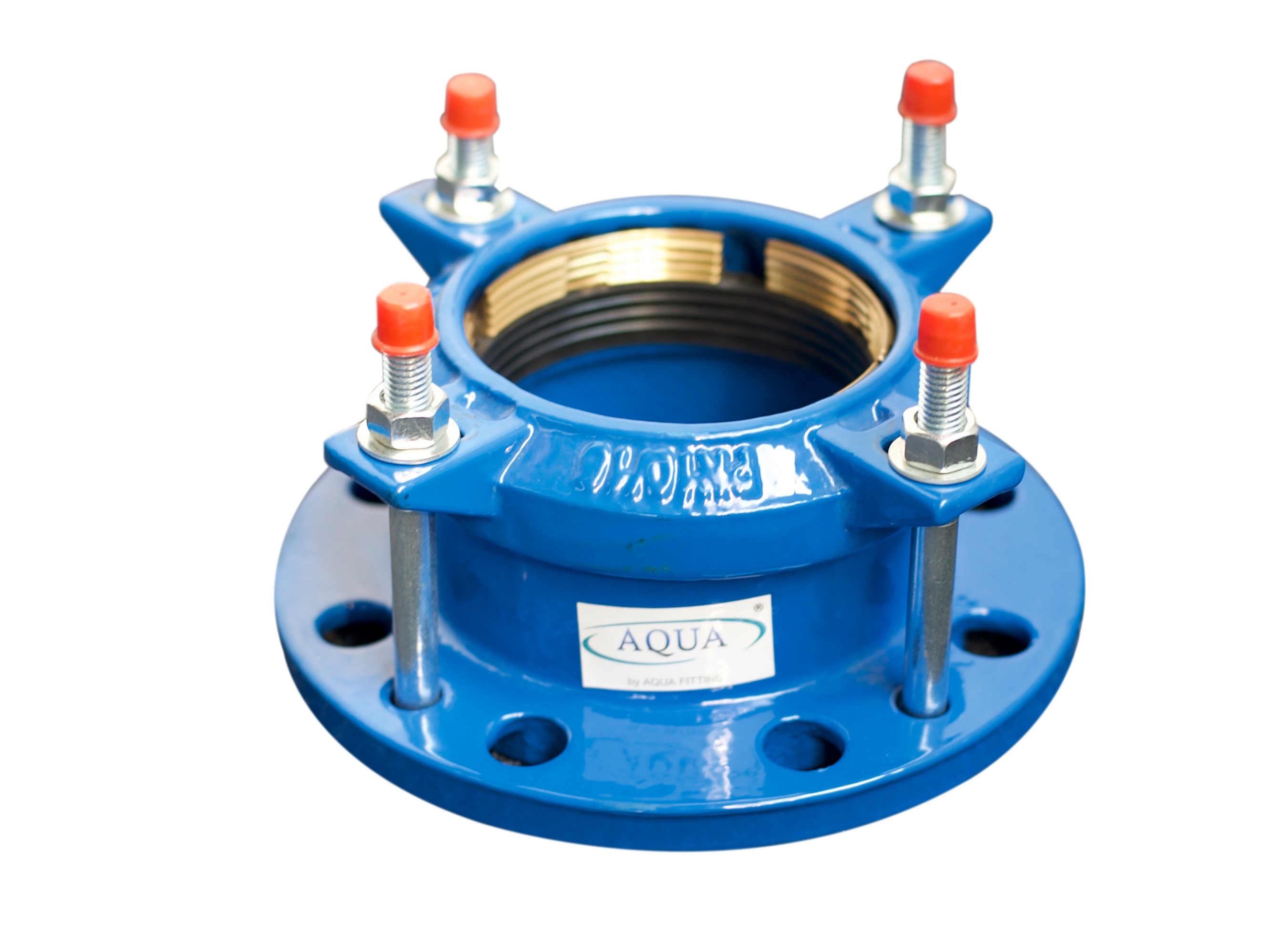 Vista del producto Aquafitting Adaptador de brida para tuberías de PE DN40-DN300, modelo corto.
