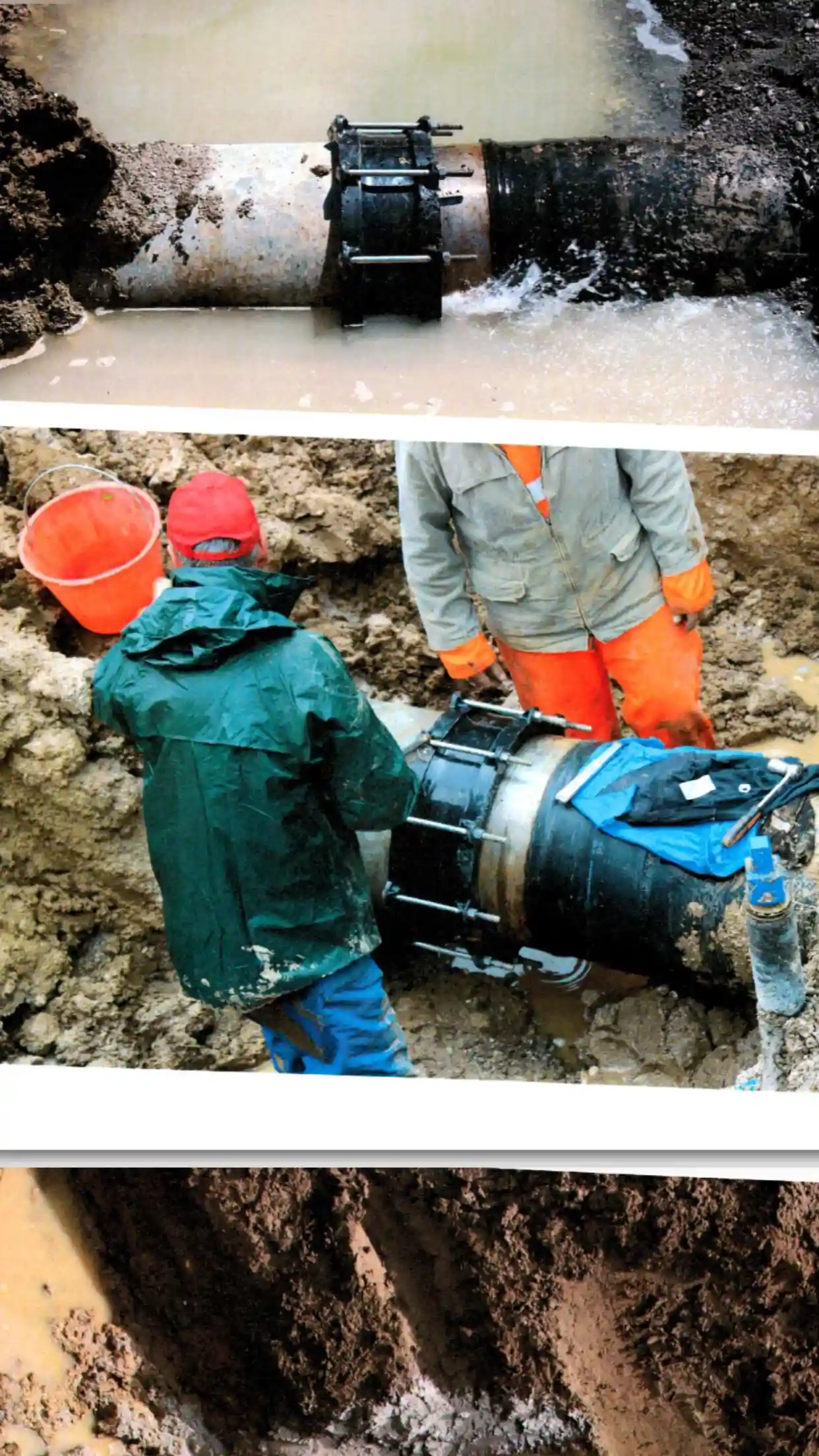 Pipework repair in progress