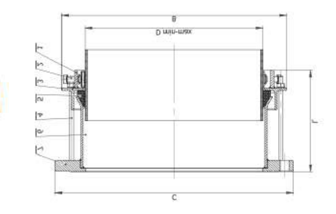 Flange Adaptor for PE Pipes DN350-DN800 technical drawing