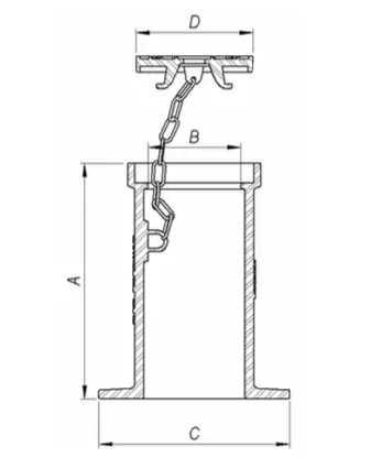 Technical drawing for Aquafitting Surface Box.