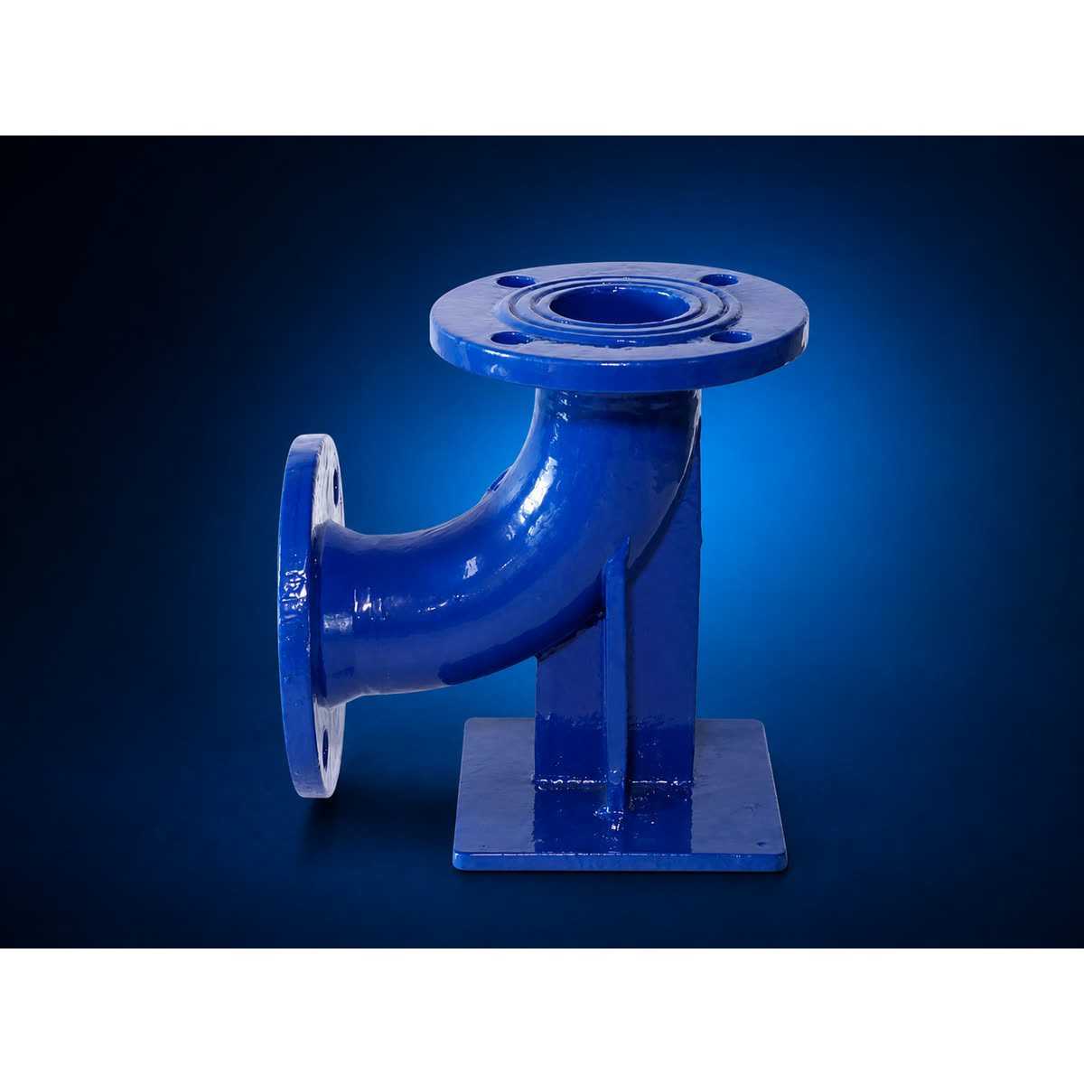 Vista del producto — AQUAFITTING Codo de 90° con doble brida y pie de apoyo