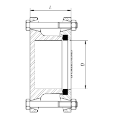 Blind joint for PVC pipes technical section drawing