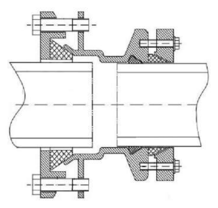 Technical drawing for Aquafitting Transitional connecting universal to PE pipe.