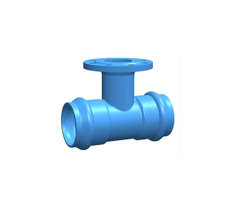 Aquafitting Double Socket Tee with Fixed Flange product view on a controlled background.