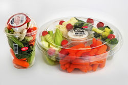 Vegetable cup and tray