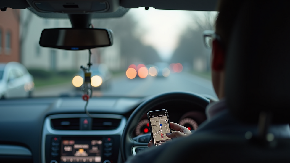 Close-up view of a GPS tracking device installed inside a vehicle