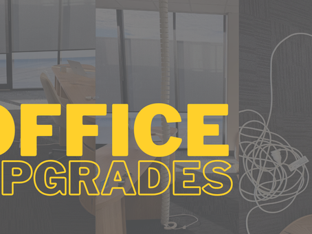 Office upgrades for electrical work in Perth — messy cable management before a professional rewire