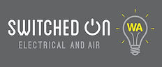 Switched On WA Electrical Air logo displayed on a grey background.