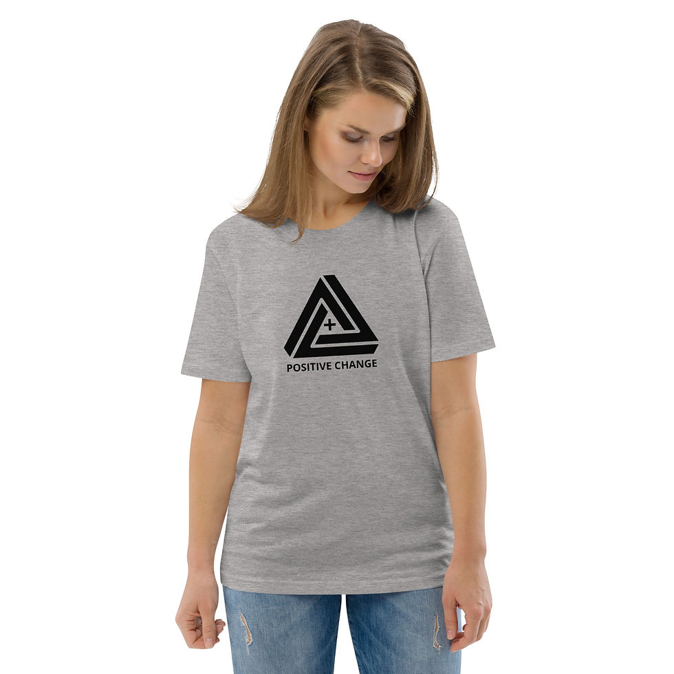 Thumbnail: "Positive Change, Black Logo" Unisex organic cotton t-shirt