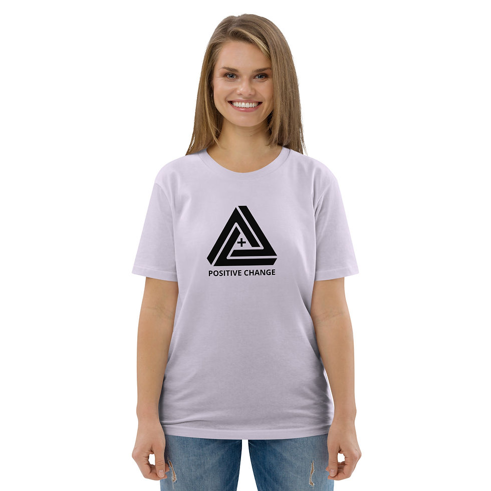 Thumbnail: "Positive Change, Black Logo" Unisex organic cotton t-shirt