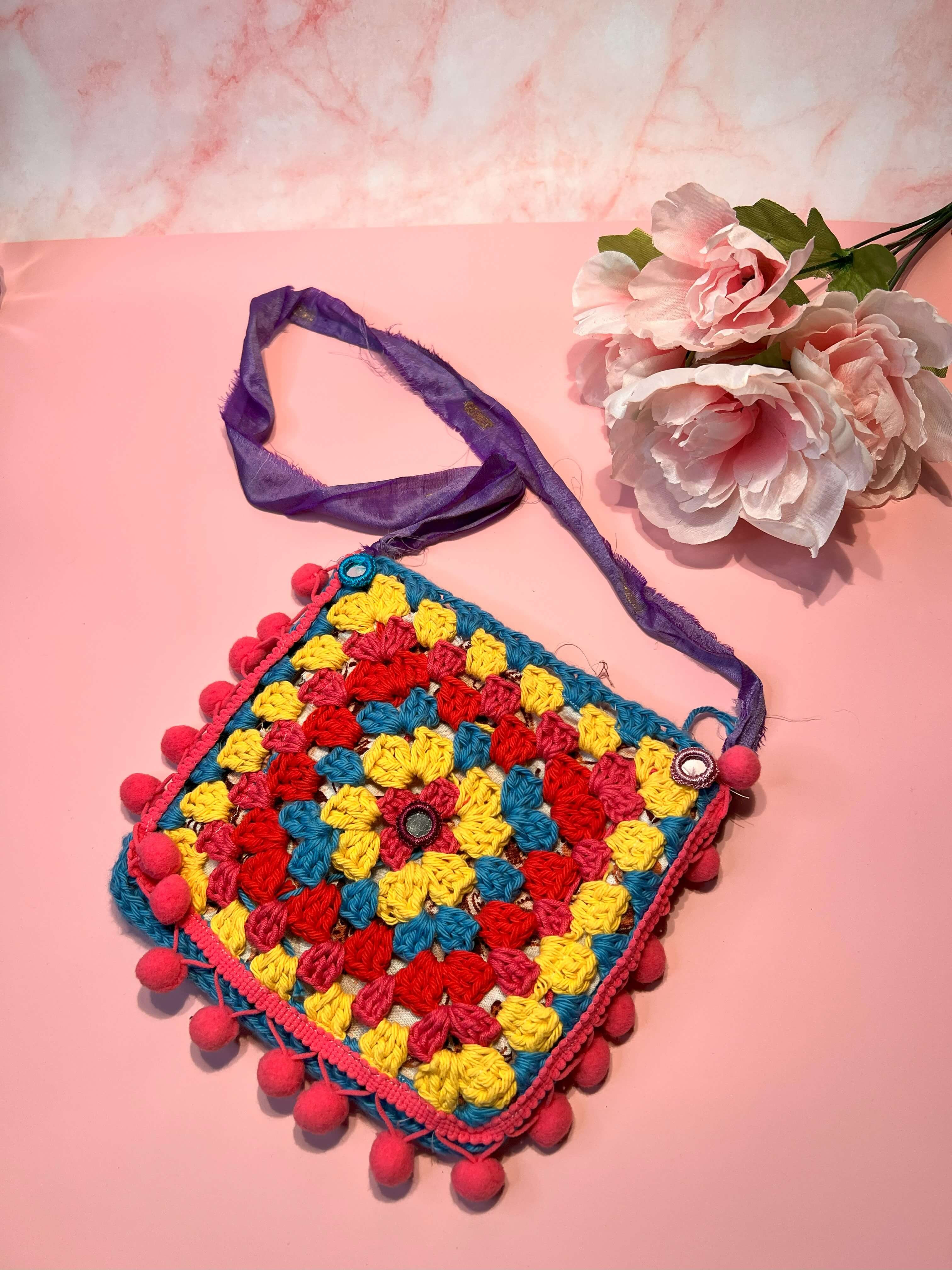 Crochet Granny Square Bag Cute | Boho